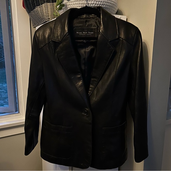 Buttery Soft 100% Leather One Button Single Breasted Blazer Jacket Size Large - Picture 15 of 15